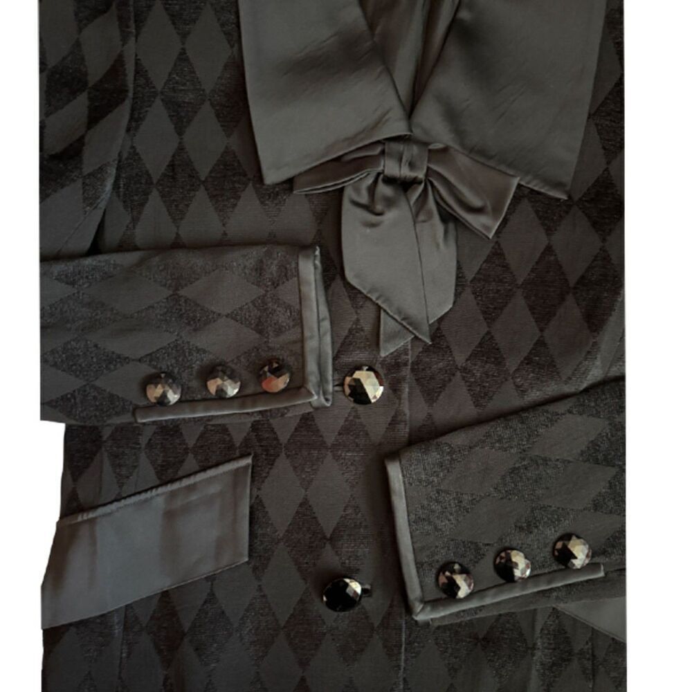 Black Jester Pattern Milano Blazer Size 40 / US 6 - Picture 8 of 12
